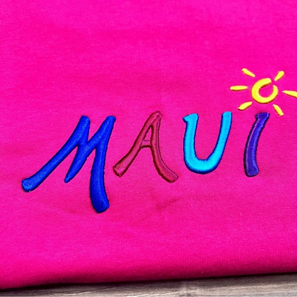Vintage NWT HRLA Maui Embroidered T Shirt Size XL Pink Single Stitch Deadstock - Picture 4 of 16